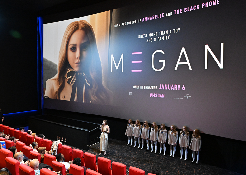Allison Williams speaks before the special NY screening of ‘M3GAN’.