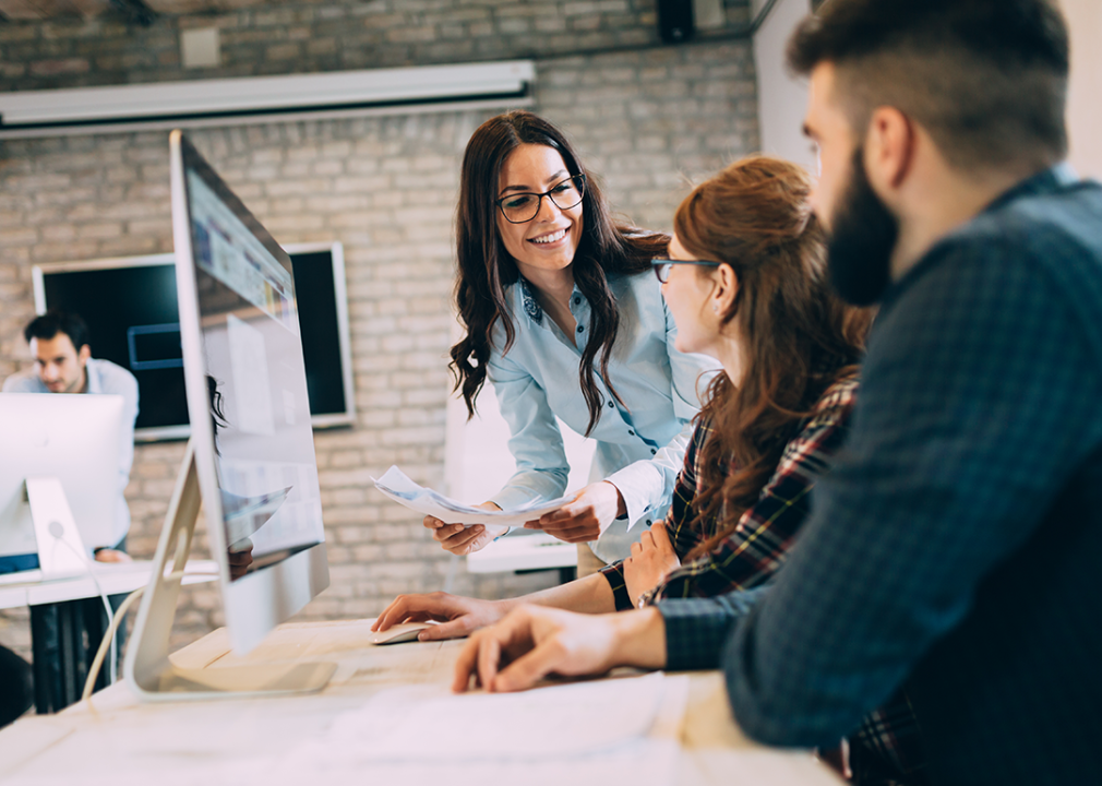 Team working in modern office.