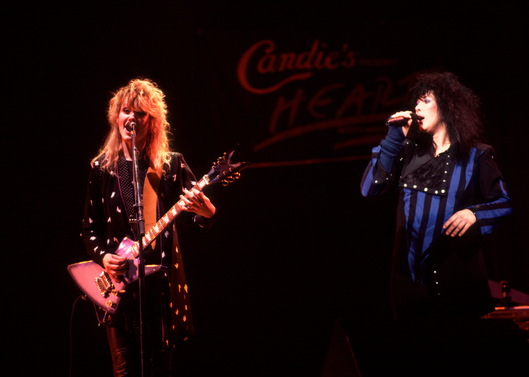 Ann and Nancy Wilson of Heart performing on stage