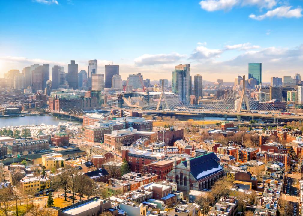 Boston skyline in winter.