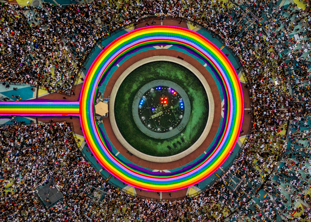 Aerial view of Pride Festival in Manila.