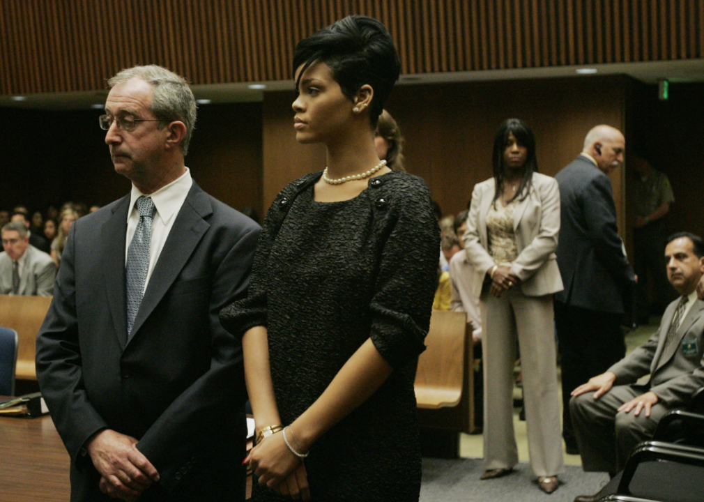 Rihanna appears in court with her lawyer