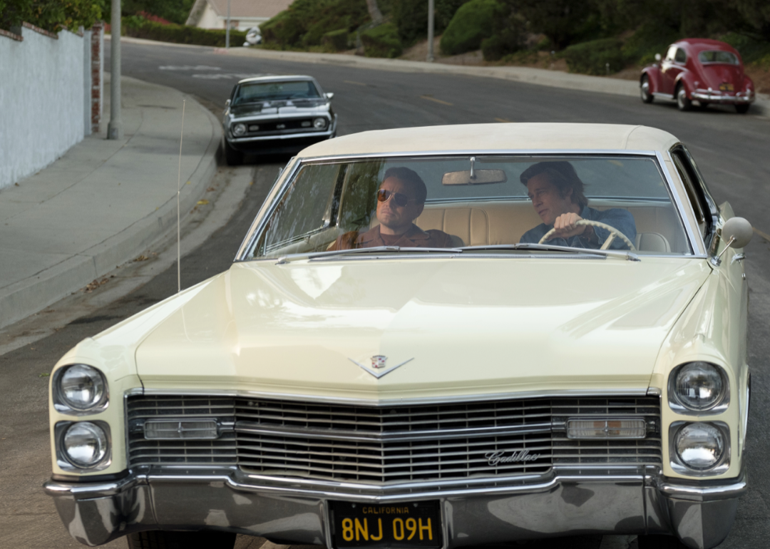 Brad Pitt and Leonardo DiCaprio in a scene from ‘Once Upon a Time … In Hollywood’