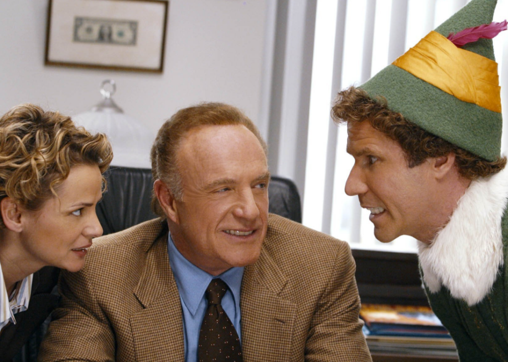 James Caan, Will Ferrell, and Amy Sedaris in a scene from ‘Elf’.