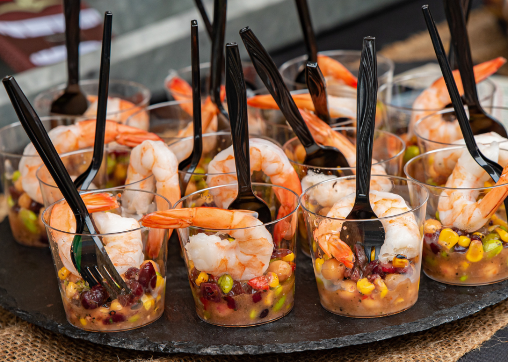 Shrimp Hors D'Oeuvres with Succotash