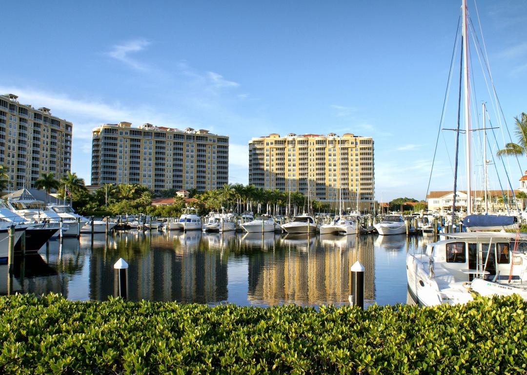 Marina and condos in Cape Coral, Florida.