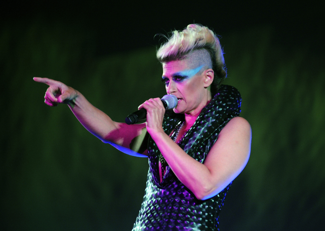 Peaches performs onstage during festival.