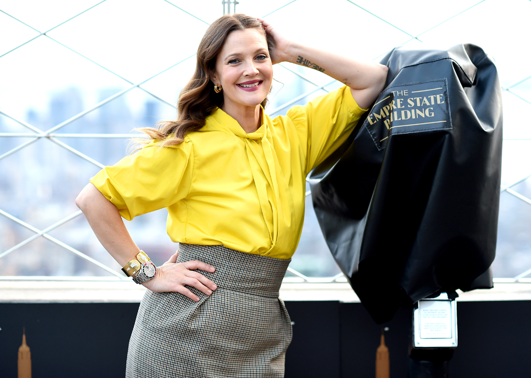 Drew Barrymore celebrates the Launch of The Drew Barrymore Show at The Empire State Building in New York.