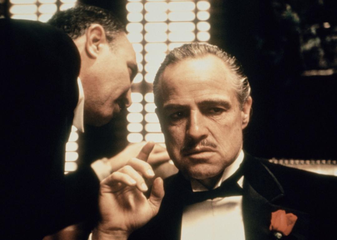 Actors Marlon Brando and Salvatore Corsitto in ‘The Godfather.