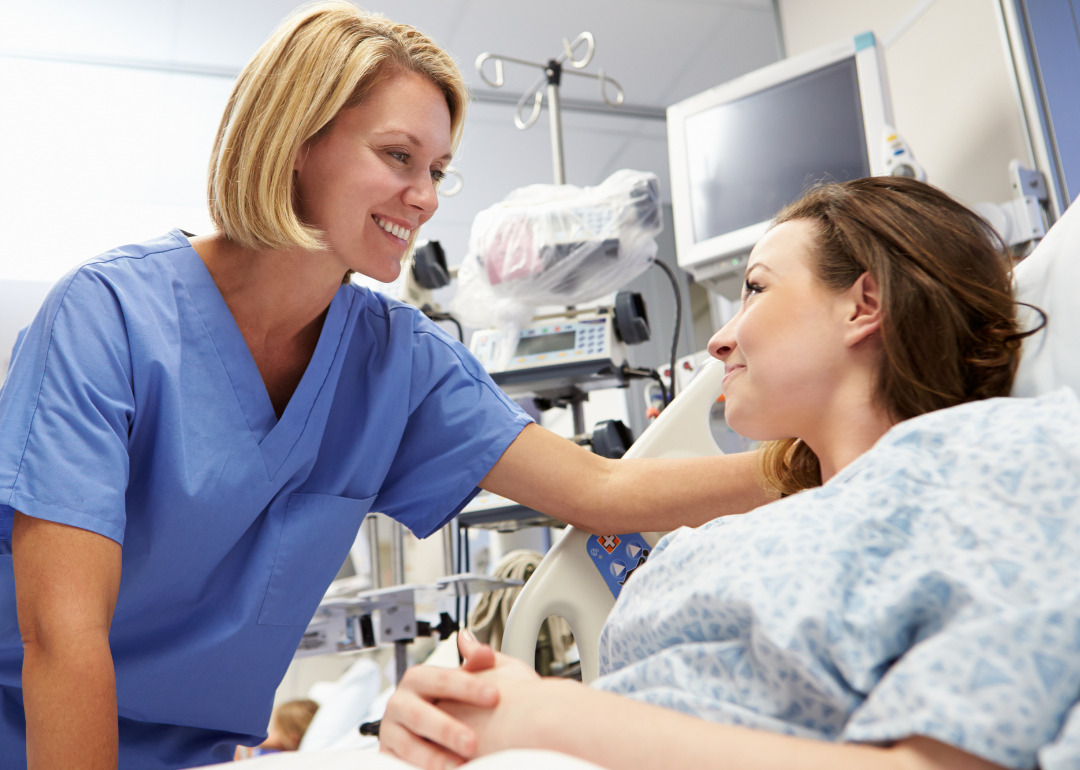 Female nurse with patient.