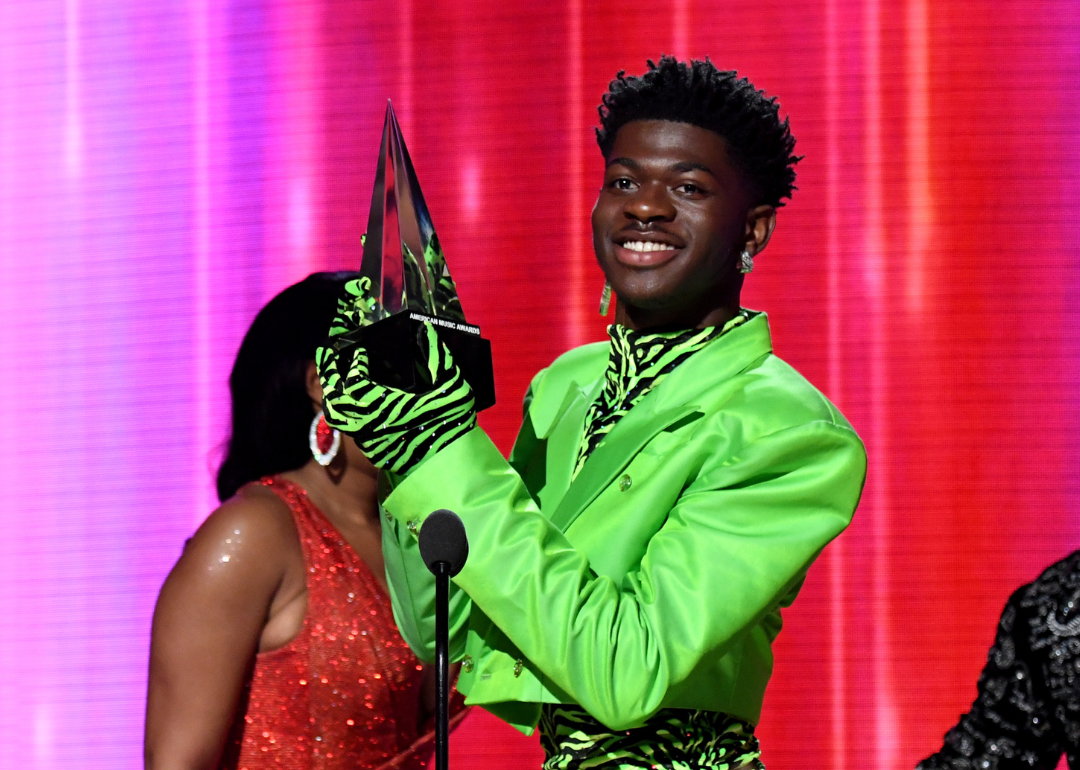 Lil Nas X accepts the American Music Award.