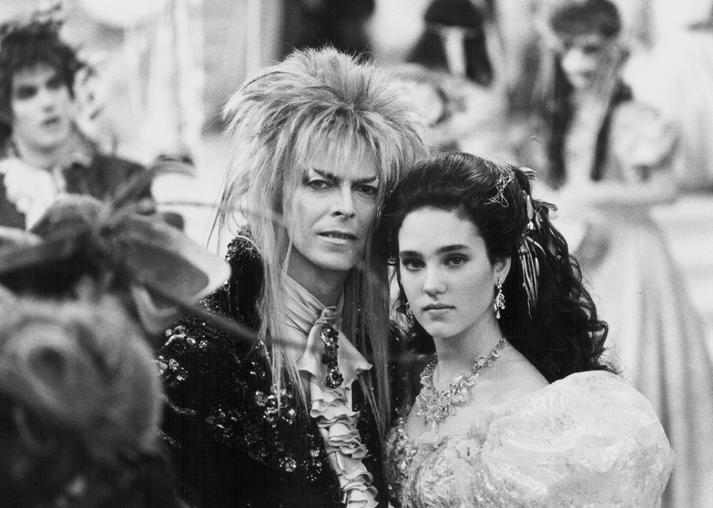 David Bowie and Jennifer Connelly in a scene from the movie ‘Labyrinth'.