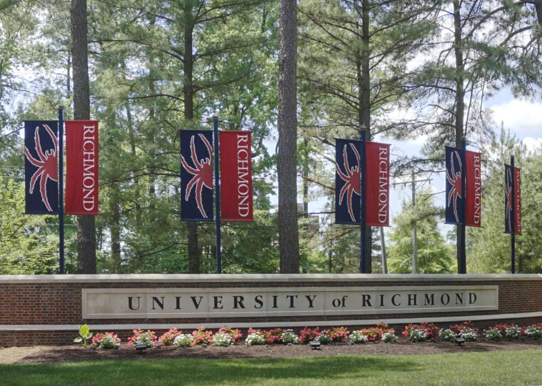 University of Richmond entrance sign.
