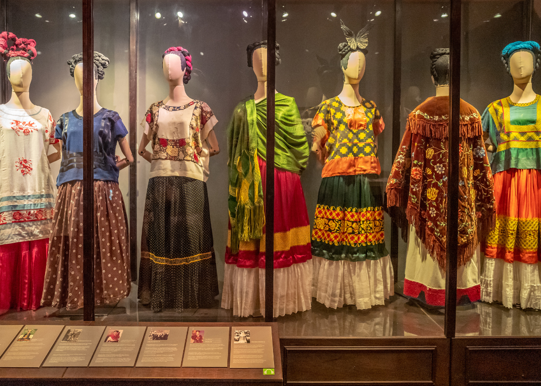 Collection of Frida Kahlo’s clothes at Casa Azul.
