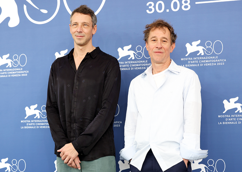 Justin Taurand and Bertrand Bonello attend the Venice International Film Festival.