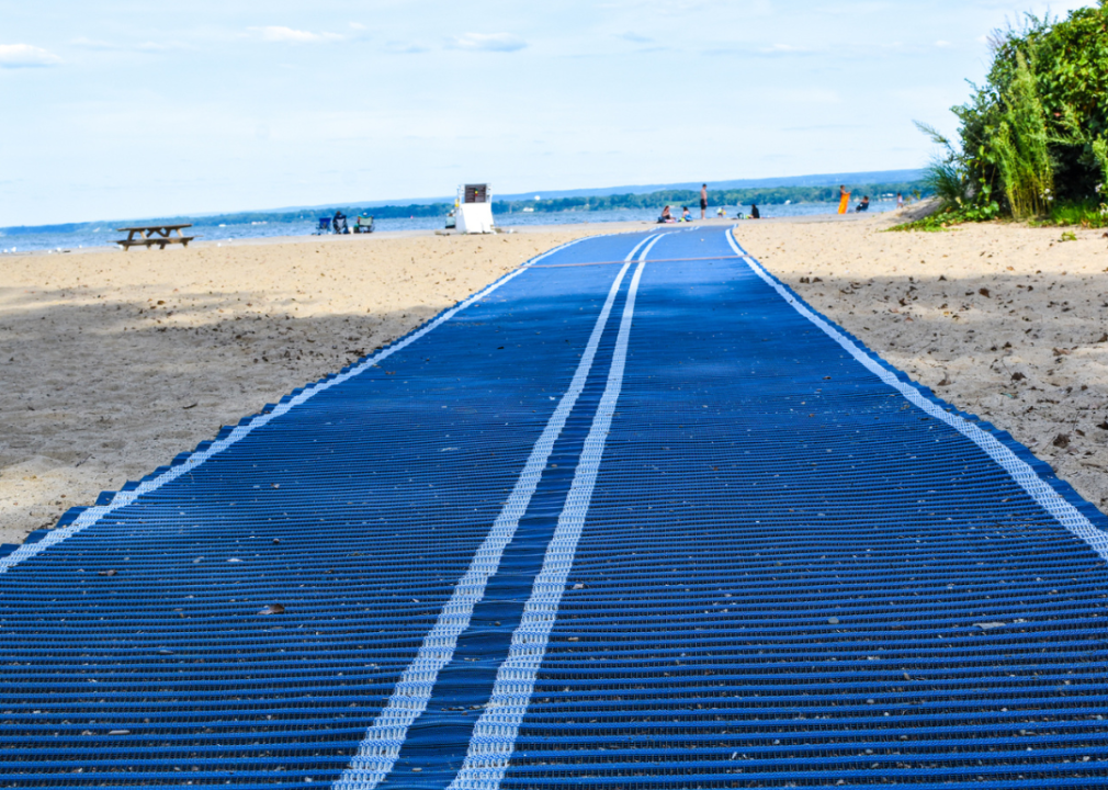 Mobility mat on beach