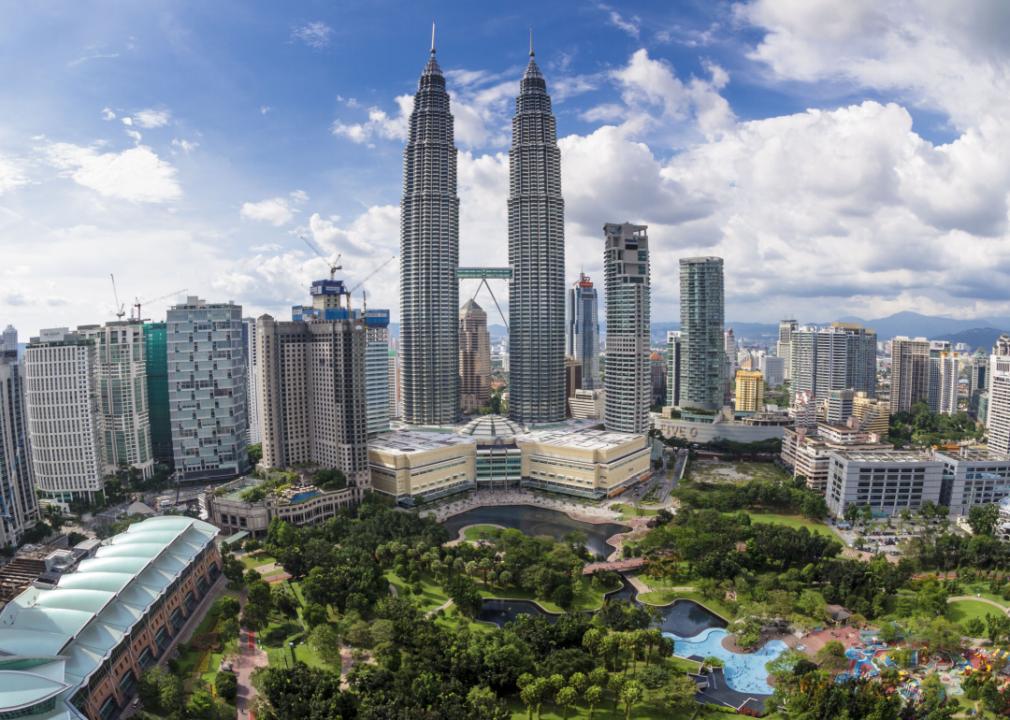 The Petronas Twin Towers in Kuala Lumpur.