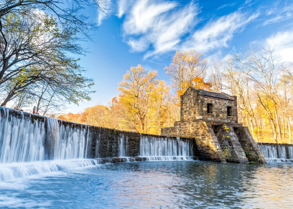 Speedwell dam waterfall on the Whippany river.
