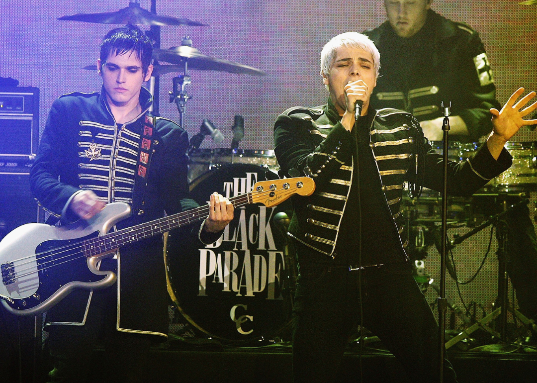 My Chemical Romance performs onstage.