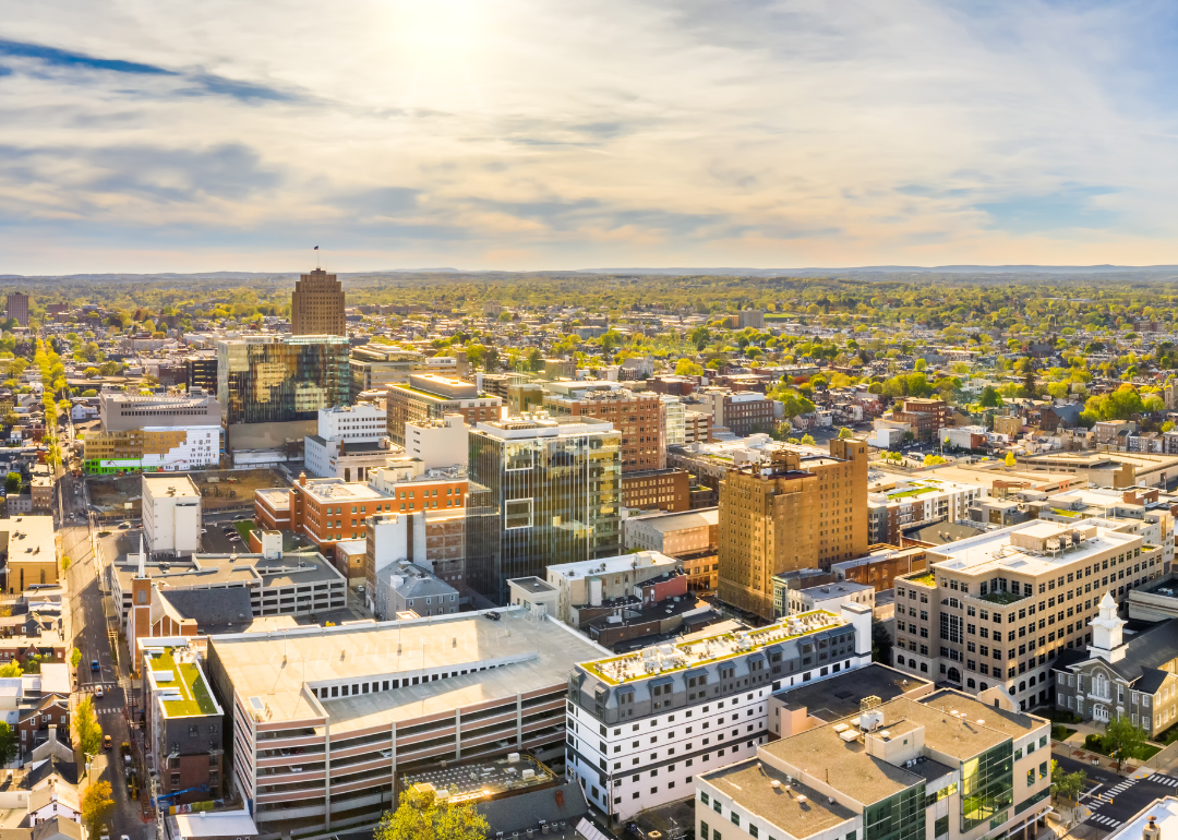 Aerial view of Allentown skyline.