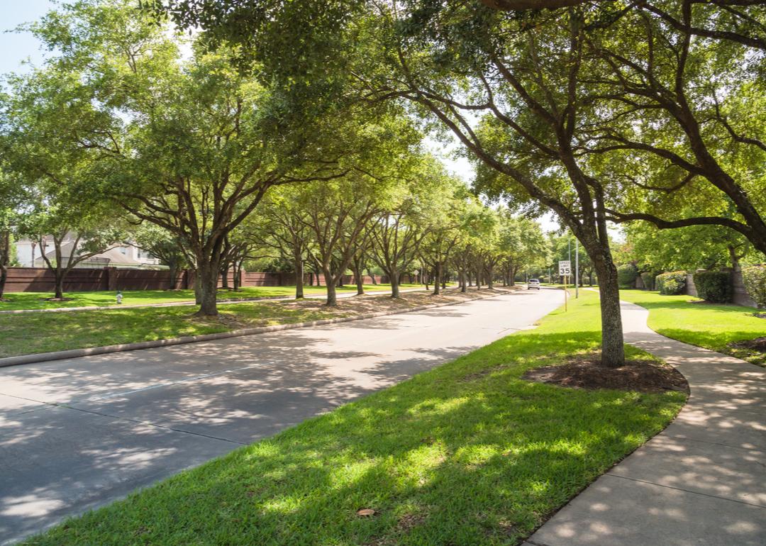 A neighborhood view of Hollywood Park, Texas.