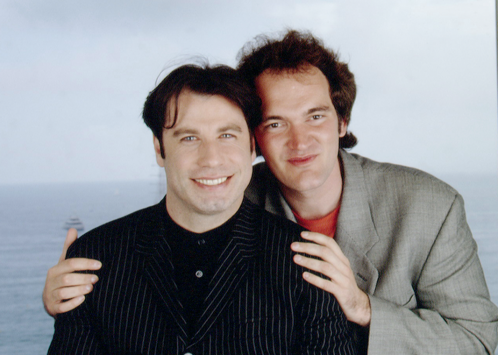 John Travolta and Quentin Tarantino pose for a portrait in Cannes.