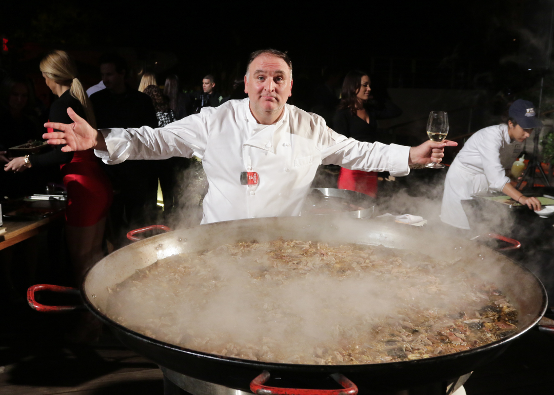 Jose Andres attends the MasterCard Exclusive - Paella & Tapas by the Pool event.