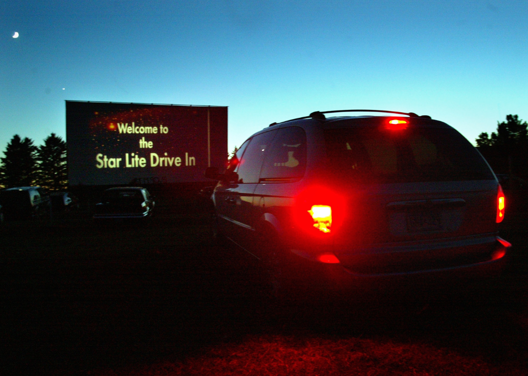 Cars arrive at Litchfield Star Lite Drive-In.