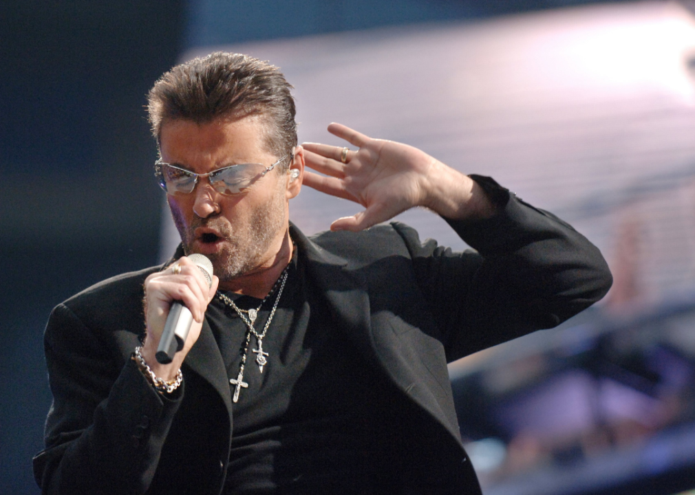 George Michael performing in concert