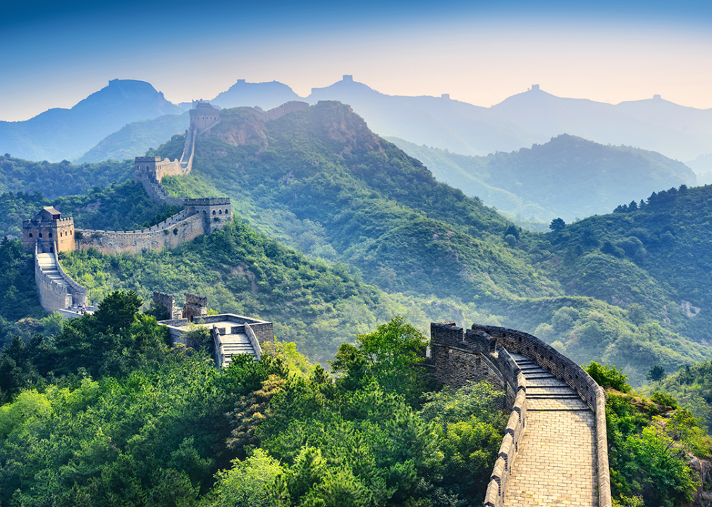 Scenic view of the Great Wall of China.