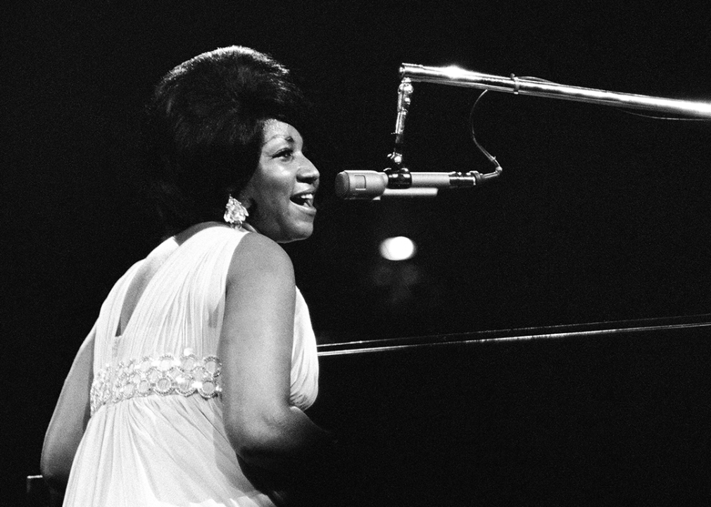 Aretha Franklin performs onstage at Madison Square Garden.