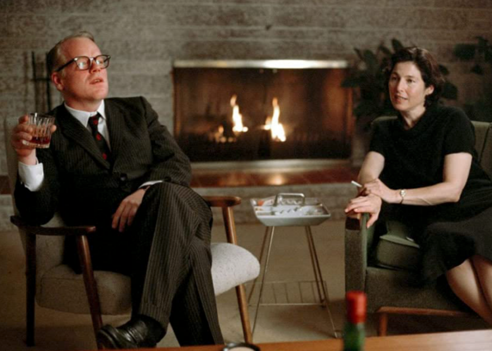 Philip Seymour Hoffman and Catherine Keener in a scene from “Capote”