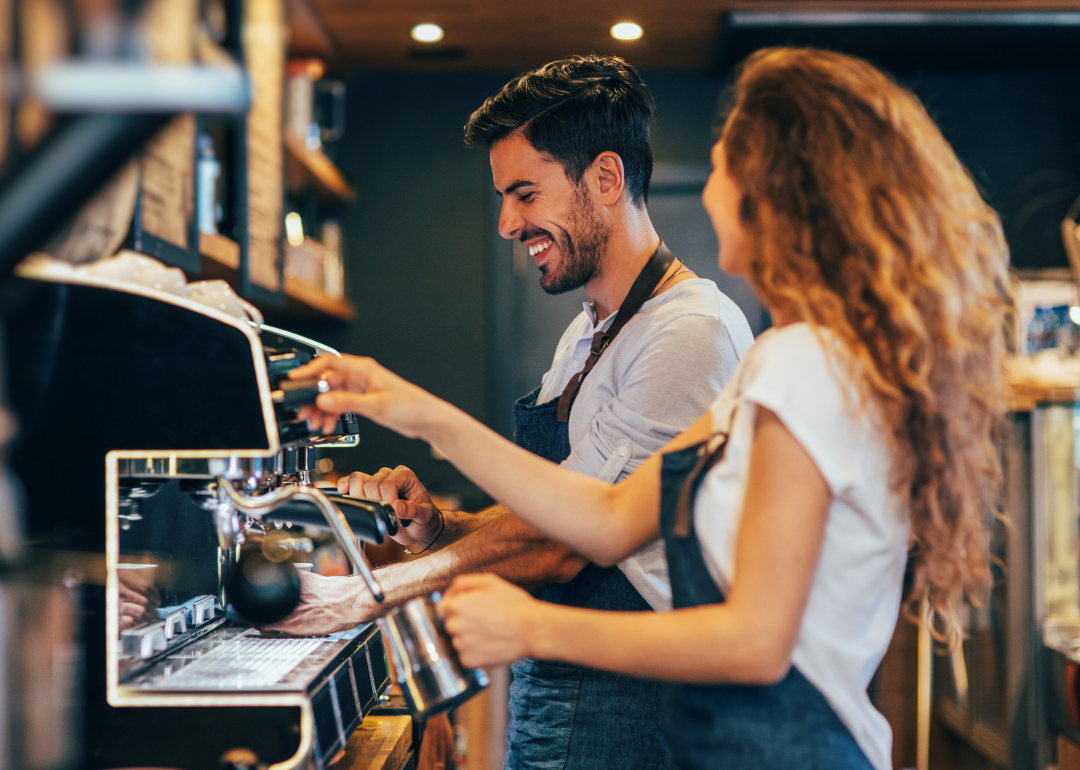 Baristas in coffee shop