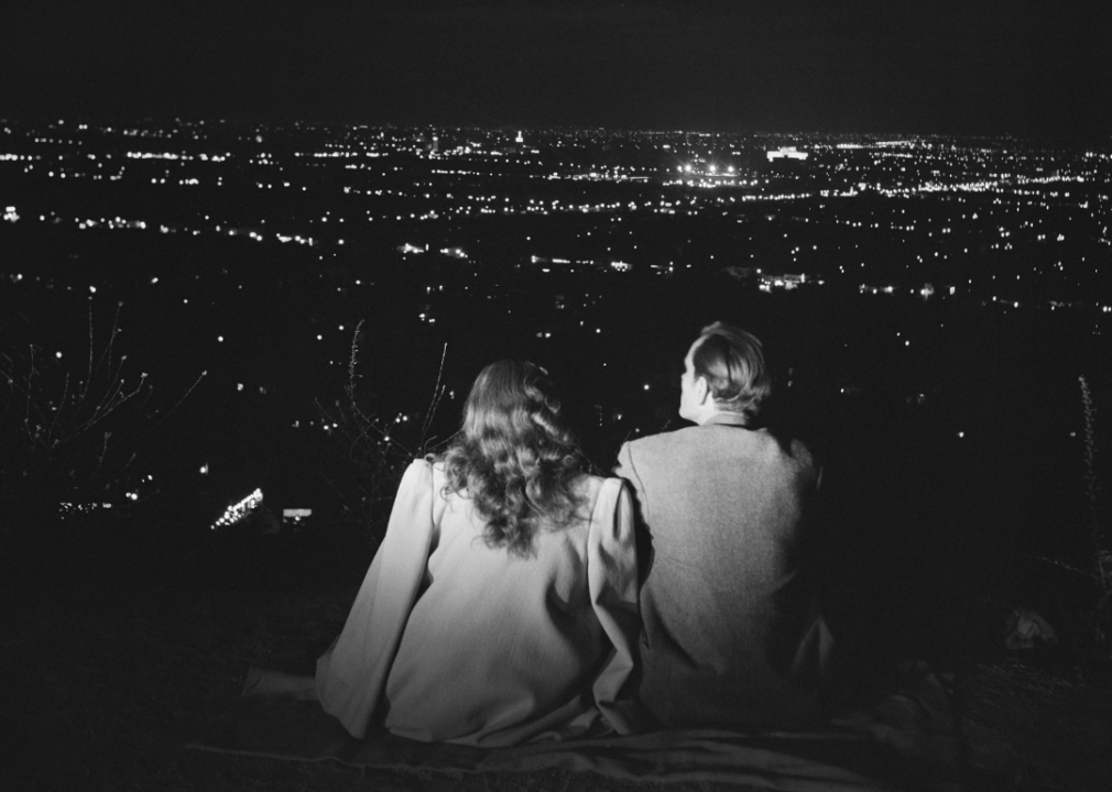 Couple at Mulholland Drive overlook