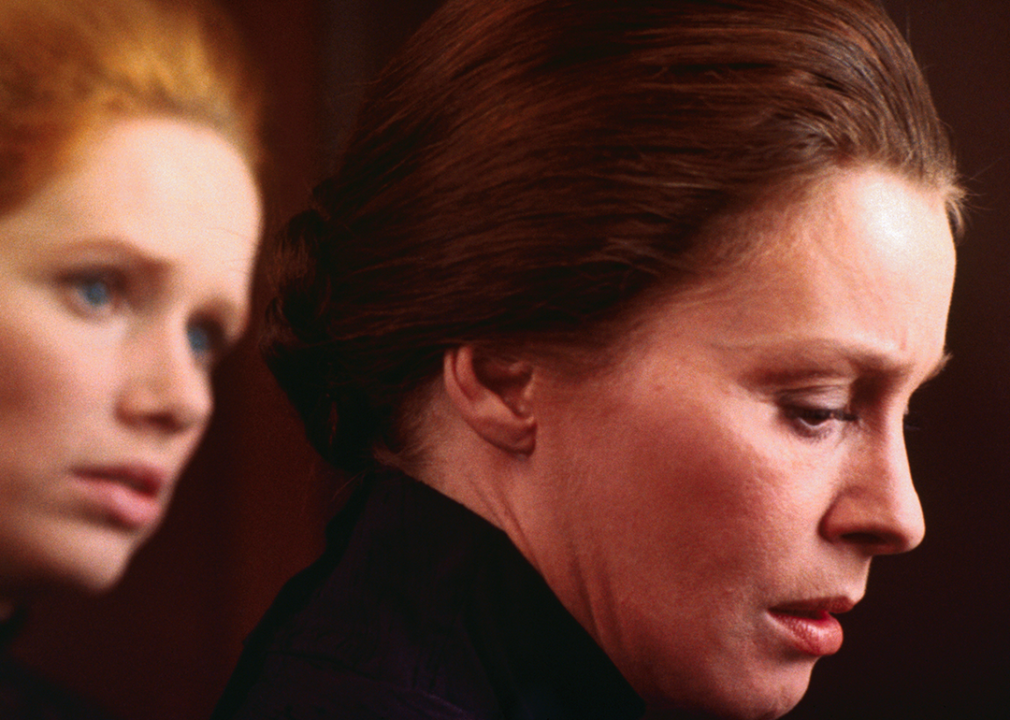 Ingrid Thulin and Liv Ullman in a scene from ‘Cries and Whispers’.