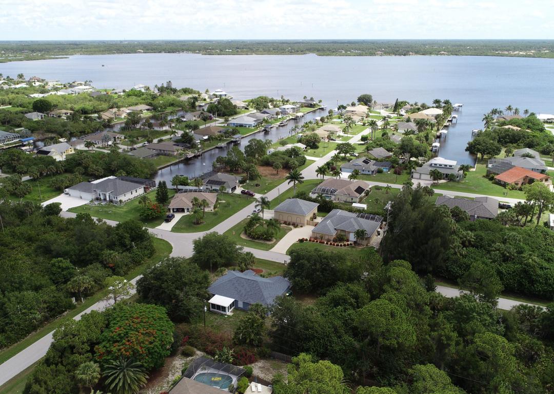 Aerial view of Myakka River looking north from Gulf Cove.