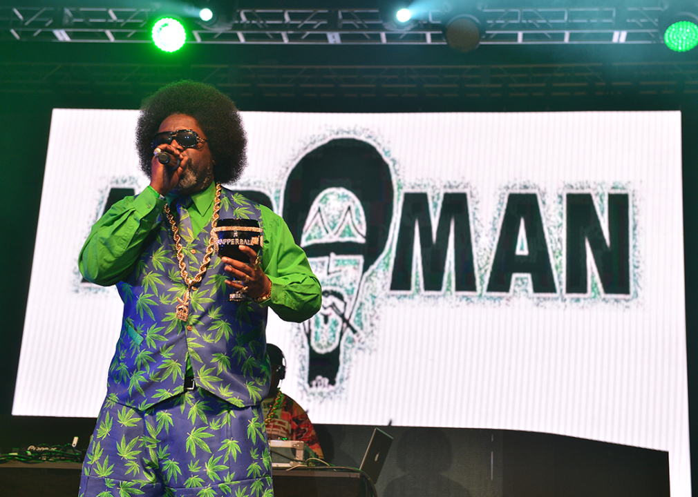 Afroman performs on stage.