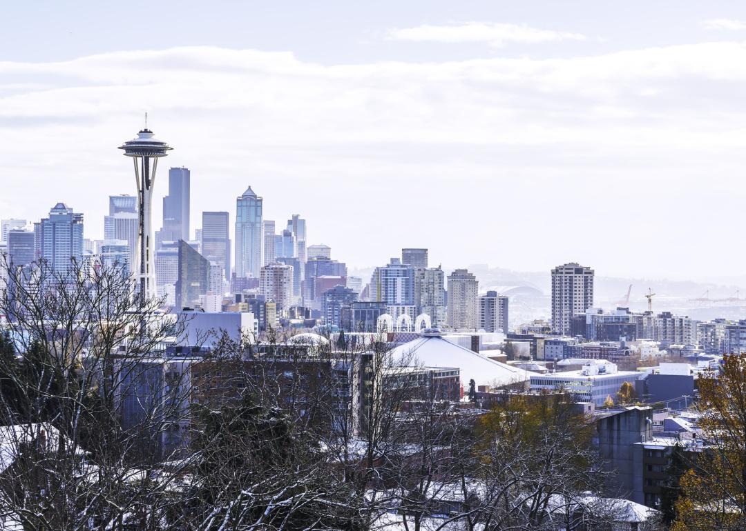 Seattle cityscape in winter.
