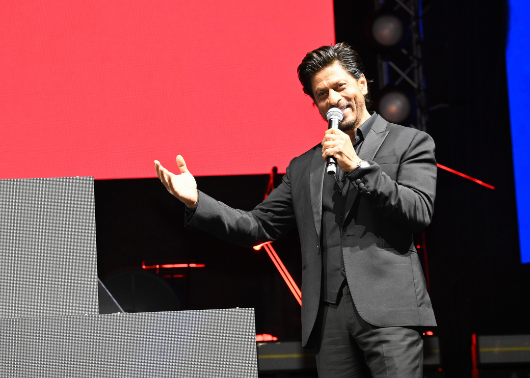 Shahrukh Khan speaks onstage at event.
