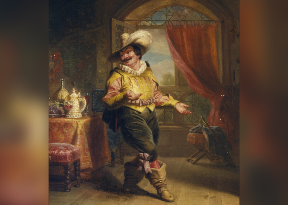 Painting of Sir Toby Belch in a scene from Twelfth Night