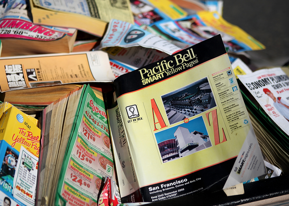 A large pile of San Francisco phone books.