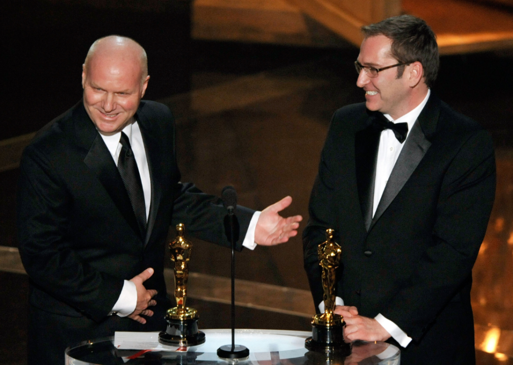 Donald Graham Burt and Victor J. Zolfo accept their Oscars