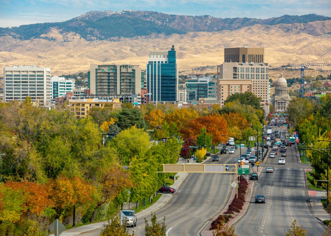 Boise Idaho skyline in autumn