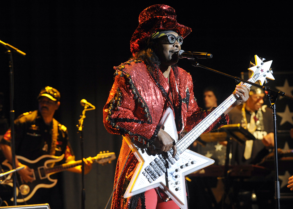 Bootsy Collins performs at The Uptown Theater.