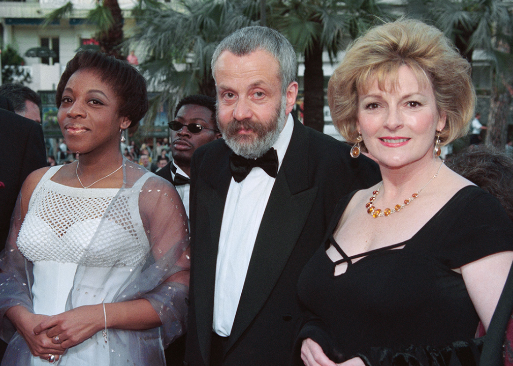 Mike Leigh, Marianne Jean-Baptiste, and Brenda Blethyn at Cannes screening of ‘Secrets and Lies’.