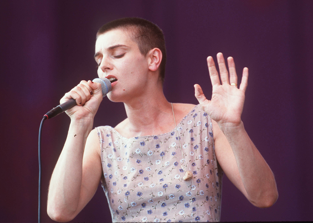 Sinead O’Connor performing at the Lilith Fair Concert.