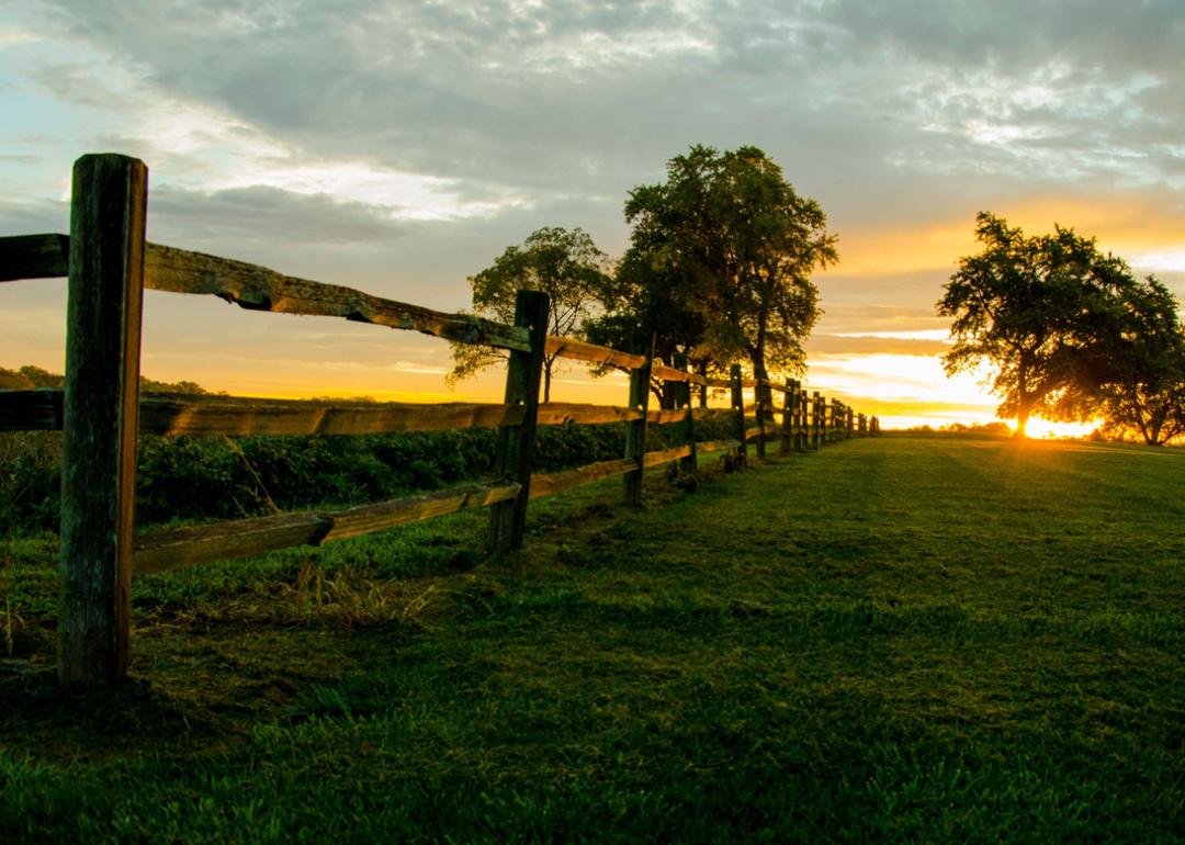 Sunrise on Greene County farm.