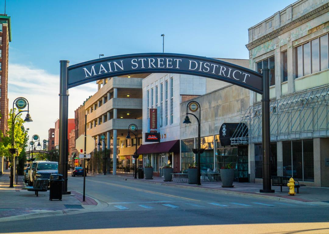 Main Street District sign in Rockford.