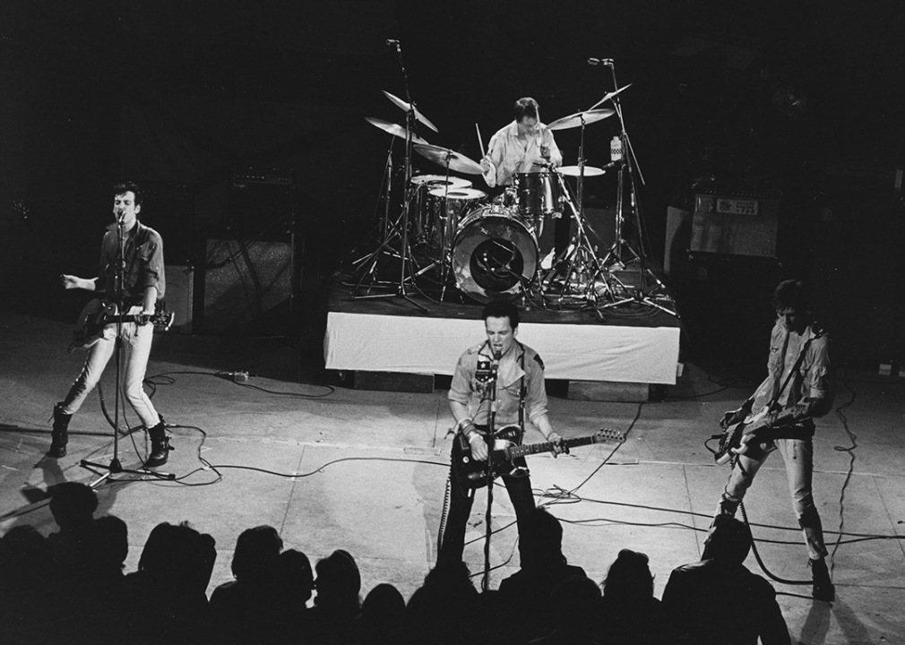 The Clash performing onstage.