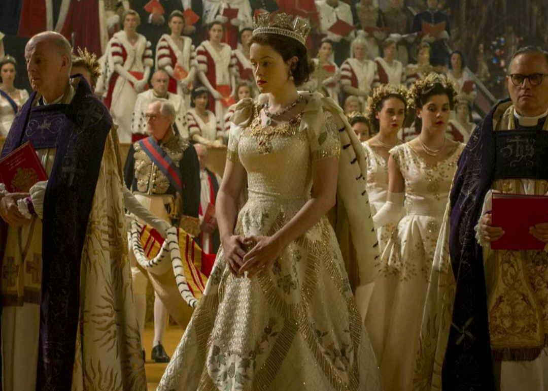 Claire Foy as Queen Elizabeth II in a scene from ‘The Crown’.